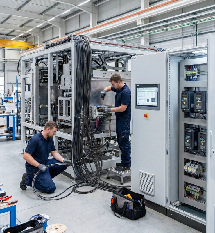 Câblage industriel sur site raccordement